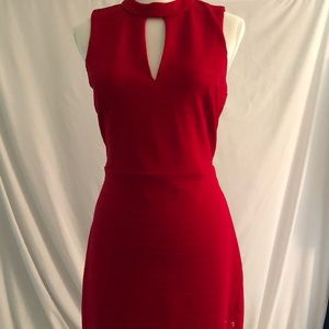 Bebe hot red dress with lace up detail size 12